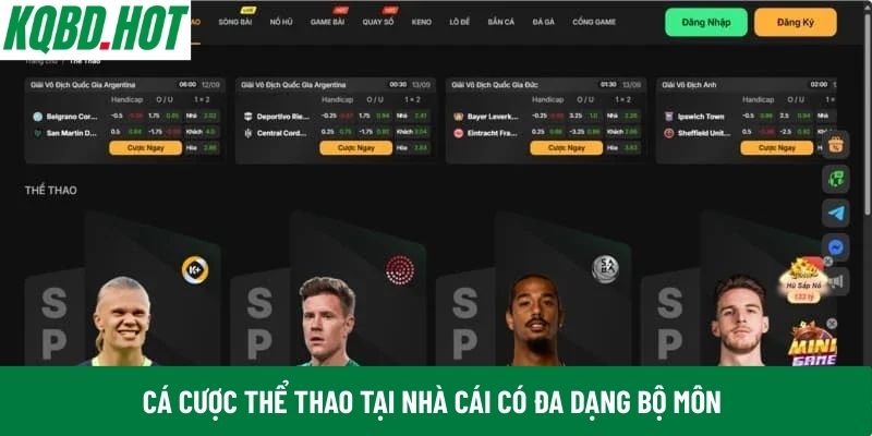 Cá cược thể thao tại nhà cái có đa dạng bộ môn