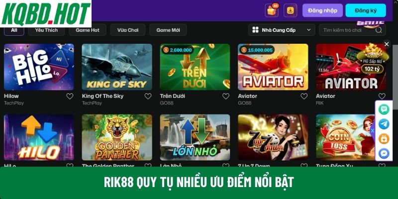 Rik88 quy tụ nhiều ưu điểm nổi bật